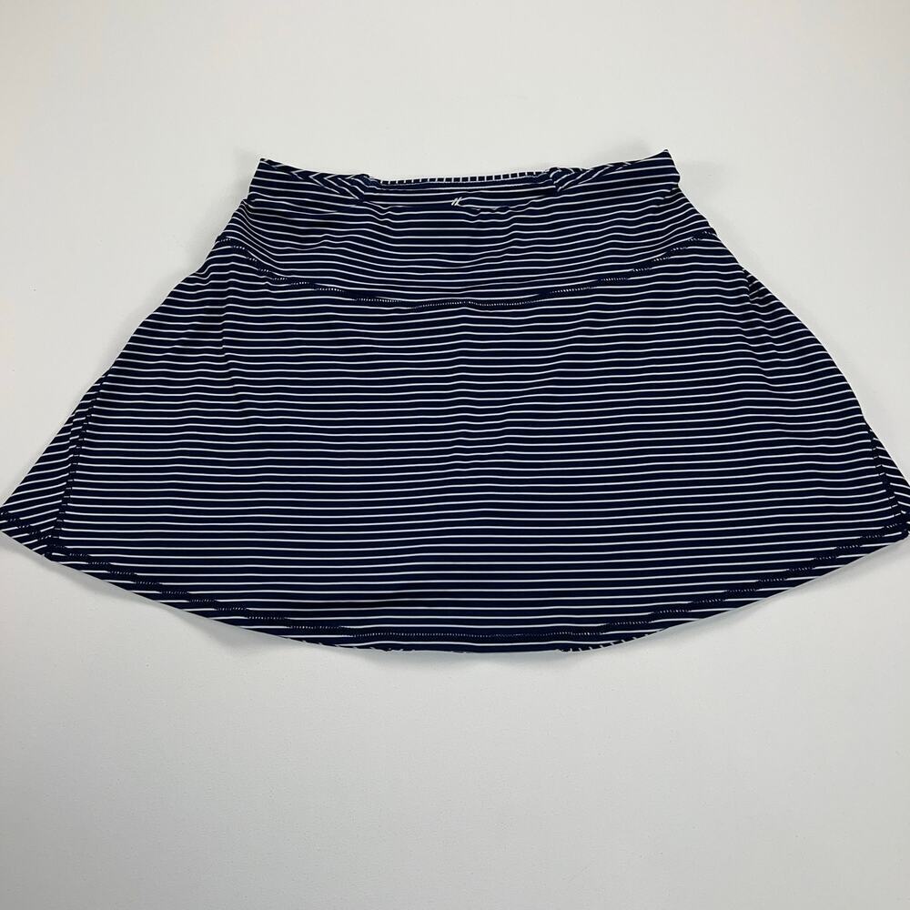 Kyodan Striped Golf Tennis Athletic Skort Stretch Shorts Navy Blue White Size S